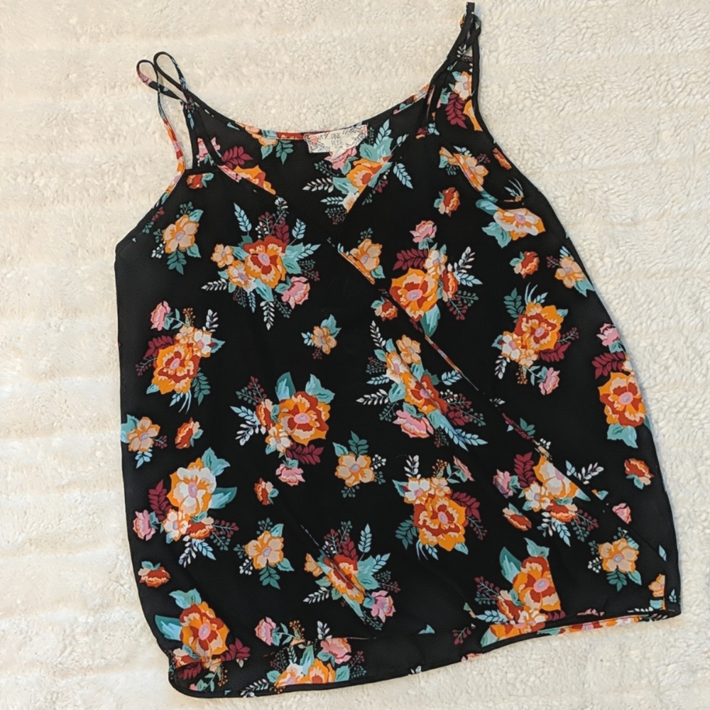 Pink Rose Floral Tank